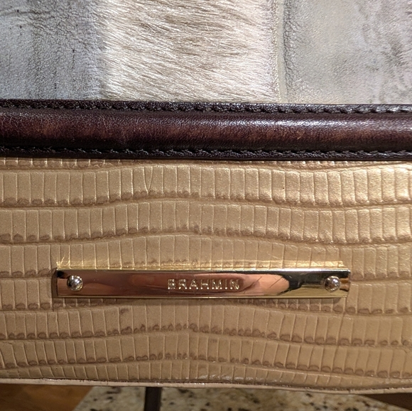 Brahmin Melbourne Mini Asher Croc Embossed Satchel Calf Hair Excellent - Picture 3 of 8